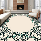 Vintage Floral Border Design Rug