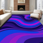 Vibrant Purple Blue Wavy Swirl Rug