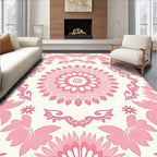 Pink Floral Medallion Pattern Rug