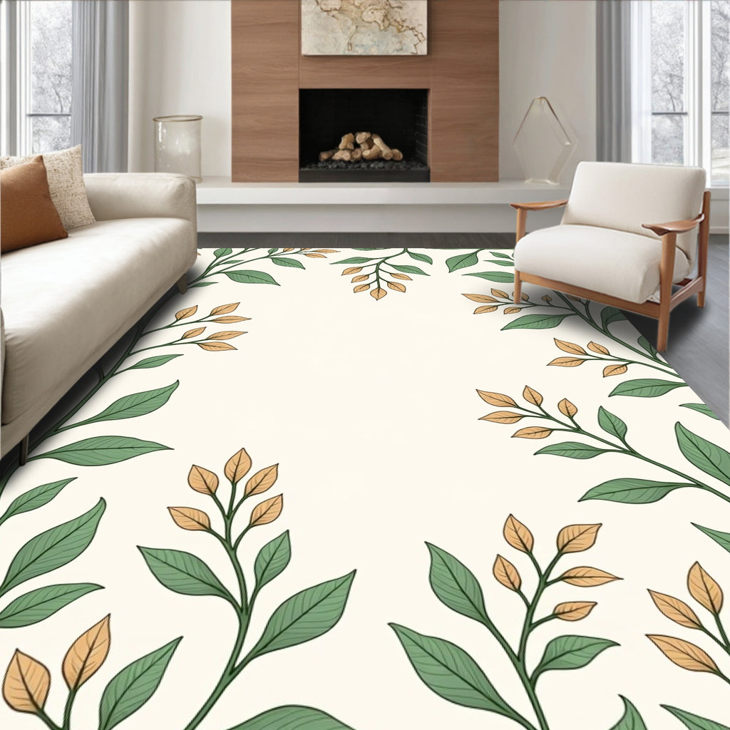 Botanical Vine Floral Pattern Rug