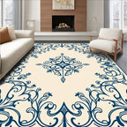 Ornate Floral Scroll Pattern Design Rug