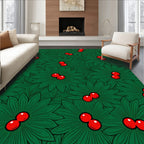 Christmas Holly Berry Floral Rug