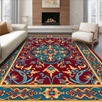 Intricate Floral Medallion Red Rug