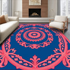 Intricate Floral Mandala Pattern Design Rug