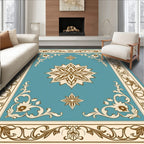 Ornate Floral Medallion With Scroll Borders Rug