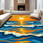 Sunset Sky Ocean Waves Rug