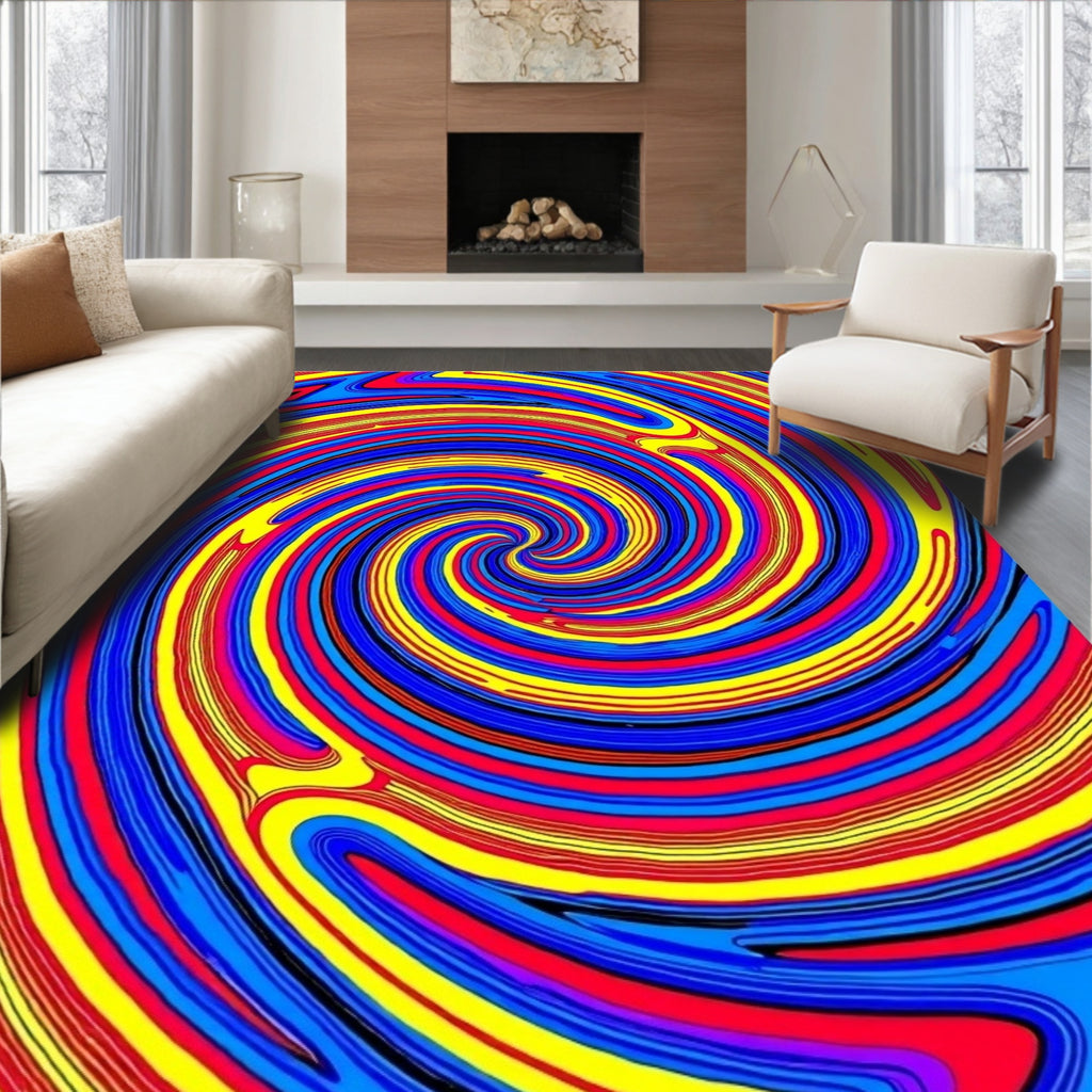 Vibrant Swirl Abstract Pattern Rug