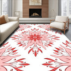 Red Floral Mandala Style Rug