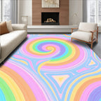 Pastel Swirl Rainbow Abstract Design Rug
