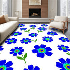Blue Floral Pattern Fresh Design Rug