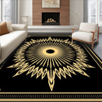 Art Deco Radial Sunburst Geometric Pattern Rug