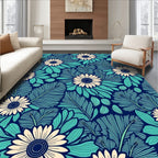 Art Nouveau Floral Sunburst Pattern Rug
