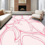 Pink Organic Flowing Lines Pattern Rug