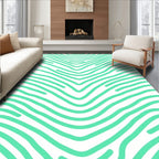 Mint Wave Pattern Design Rug