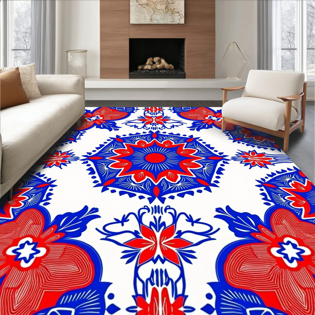Bold Floral Starburst Symmetry Rug