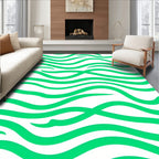Green Flow Abstract Waves Rug