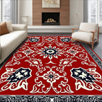 Classic Red Floral Medallion Design Rug