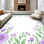 Purple Floral Vines Contemporary Design Rug