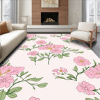 Sweet Pink Floral Branch Pattern Rug