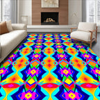 Vivid Geometric Diamond Pattern Design Rug