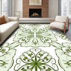 Green Floral Mandala Pattern Rug