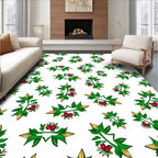 Green Red Berry Foliage Arrangement Rug