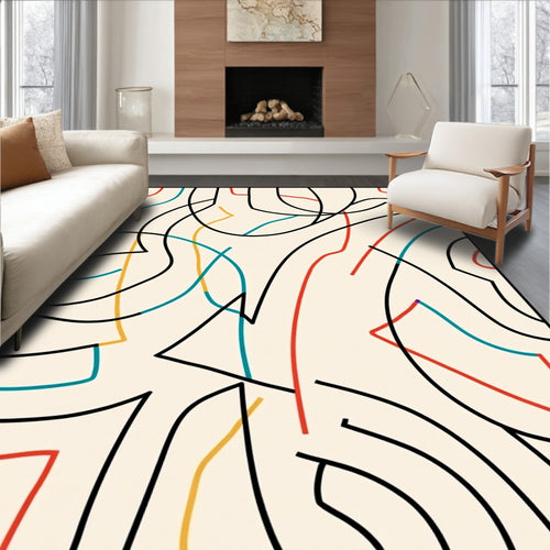 Abstract Flowing Lines Pattern Rug