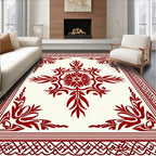 Crimson Vintage Floral Scroll Rug