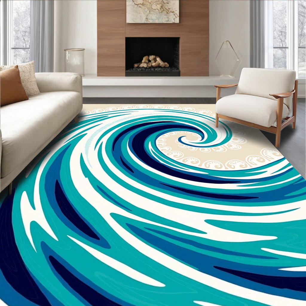 Ocean Swirl Art Design Rug