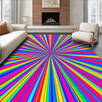 Vibrant Rainbow Sunburst Pattern Rug