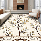 Nature Inspired Leafy Branch Pattern Rug