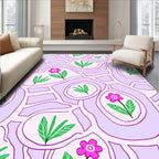 Floral And Leaf Patterned Rug