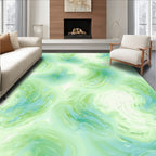 Abstract Swirls Green Pastel Pattern Rug