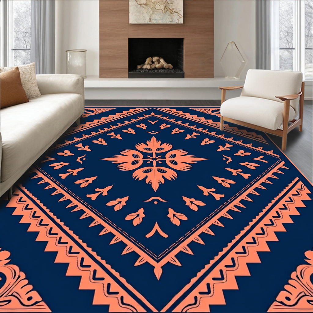 Ornate Floral Geometric Motif Rug