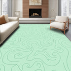 Whimsical Swirl Soft Mint Design Rug