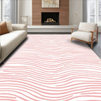 Soft Pink Wavy Organic Lines Rug