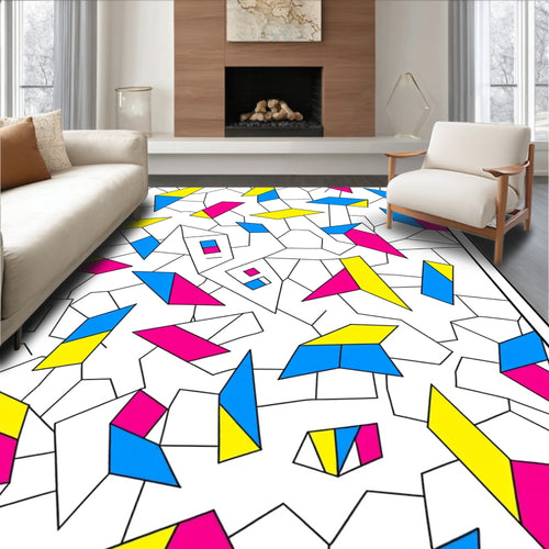 Abstract Geometric Shapes Lines Rug