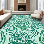 Whimsical Botanical Swirls Pattern Rug