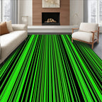 Bold Black Neon Green Lines Rug