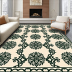 Elegant Dark Floral Pattern Rug