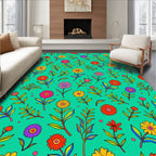 Bright Floral Pattern Delight Rug