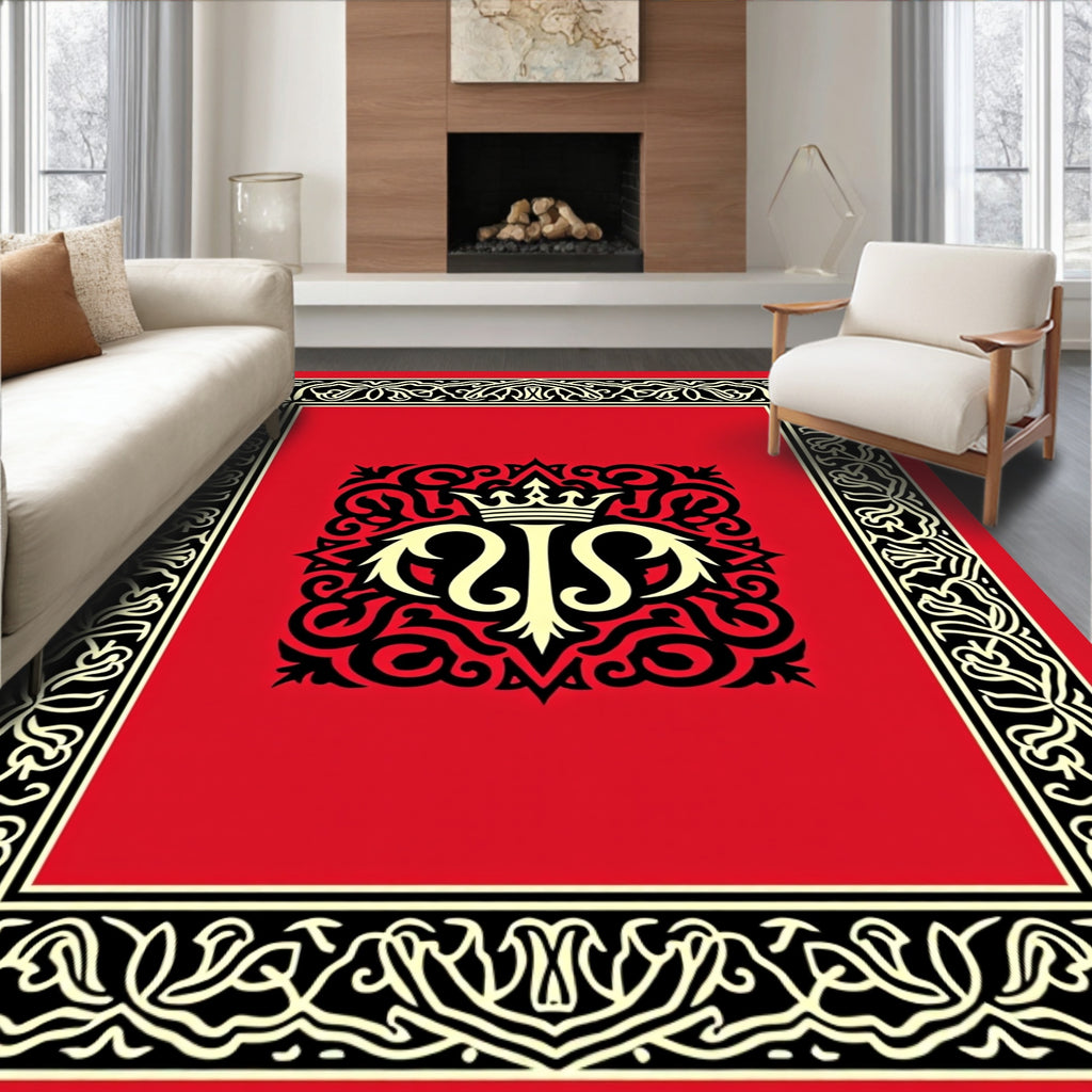 Regal Crest Floral Border Rug
