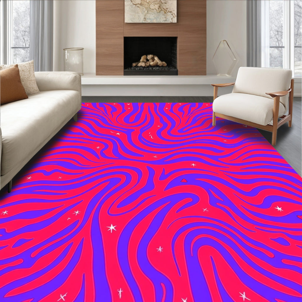 Vivid Abstract Zebra Pattern Rug
