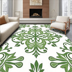 Elegant Green Floral Pattern Rug