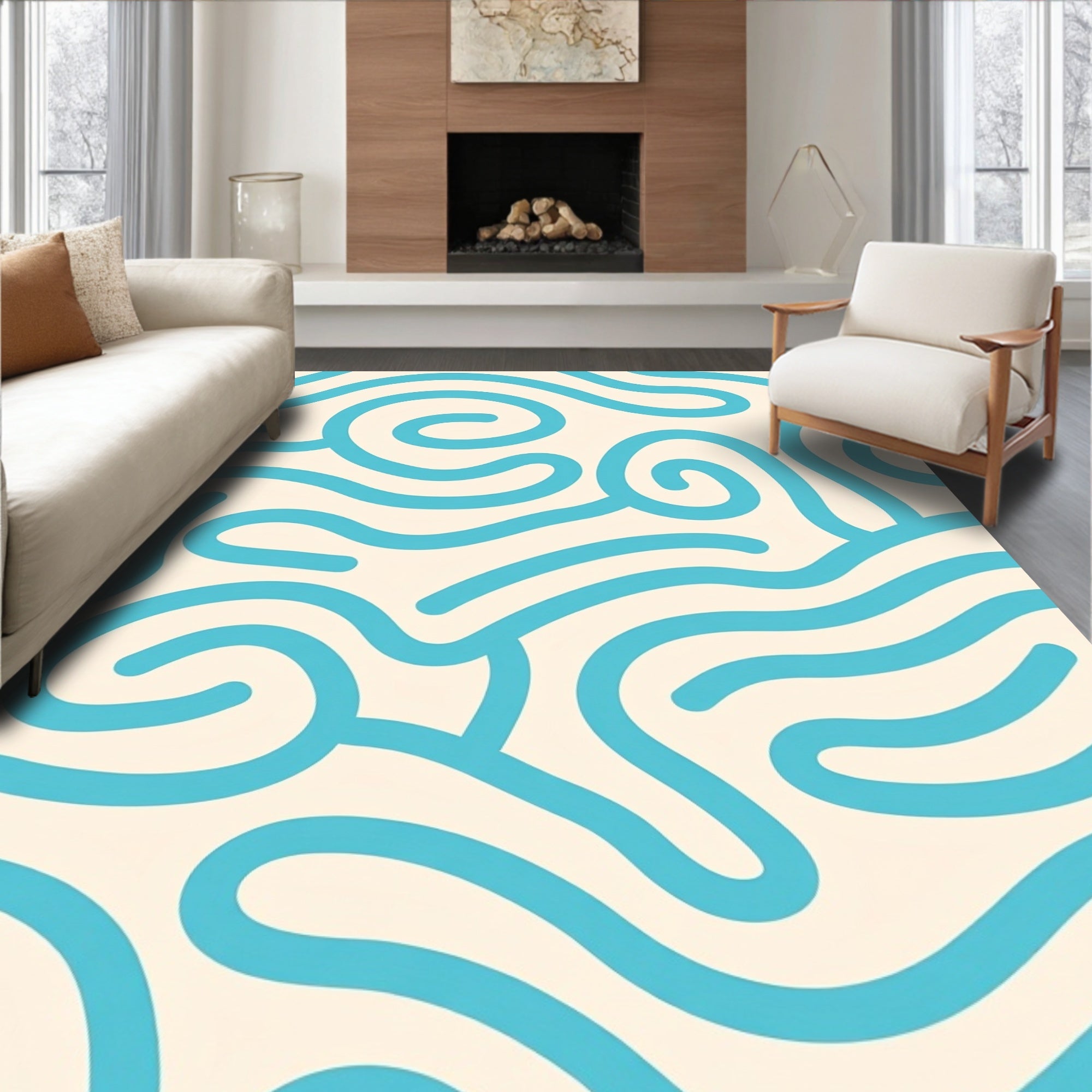 Abstract Swirls Pattern Rug