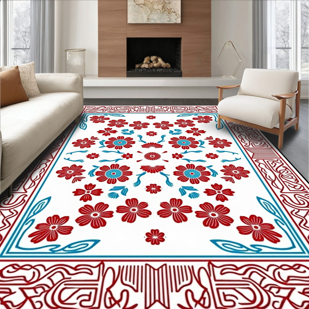 Floral Design With Intricate Borders Rug