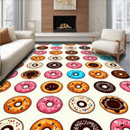 Whimsical Donut Pattern With Sprinkles Rug