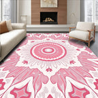 Pink Mandala Patterned Abstract Rug