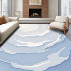 Soft Blue White Swirl Texture Rug