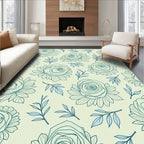 Outline Floral Leaf Pattern Rug